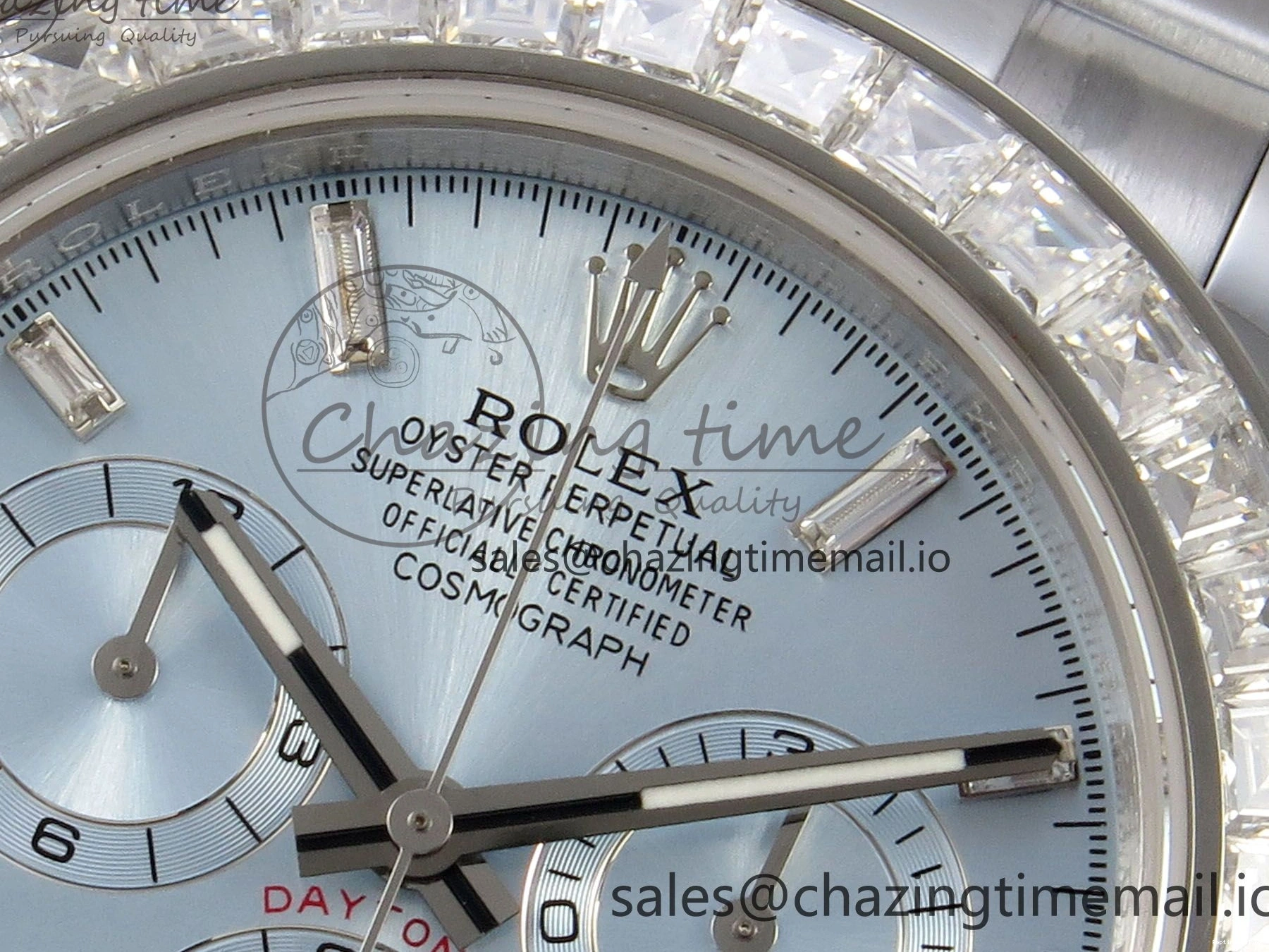 0227 Daytona 116576TBR 3CF 1:1 Best Edition diamonds Bezel Ice Blue Dial on SS Bracelet SH4130 V2(Mod Version) WaterResistant 140